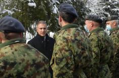  Stefanović with members of 250th Brigade on equipment and salary increase