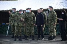  Stefanović with members of 250th Brigade on equipment and salary increase