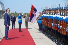 President Vučić arrives at Serbian Armed Forces’ Capabilities Demonstration “Flag 2024”