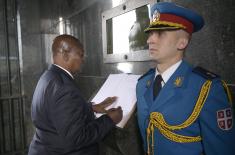 President of Central African Republic lays wreath at Monument to Unknown Hero on Mount Avala