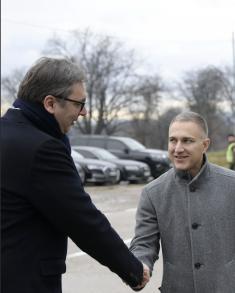 President Vučić arrives at  "Sergeant - Pilot Mihajlo Petrović" military airport