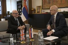 Minister Vučević meets with UK Special Envoy to Western Balkans Lord Peach