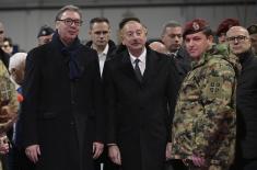 Presidents Vučić and Aliyev attend weapons and capabilities display of some of SAF units in Niš