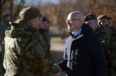 Minister Vučević and General Mojsilović with Members of Serbian Armed Forces on Christmas