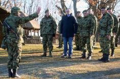 Minister Vučević and General Mojsilović with Members of Serbian Armed Forces on Christmas