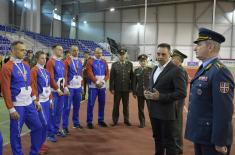 Minister Vulin with MA cadets who won medals in Moscow: Military schools provide top sport results