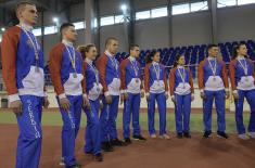 Minister Vulin with MA cadets who won medals in Moscow: Military schools provide top sport results