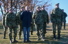 Minister Vučević and General Mojsilović with Members of Serbian Armed Forces on Christmas