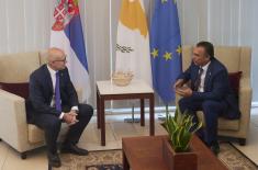 Minister Vučević meets with Minister of Defence of Cyprus Giorgallas