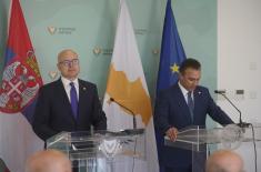 Minister Vučević meets with Minister of Defence of Cyprus Giorgallas