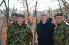 Minister Vučević and General Mojsilović with Members of Serbian Armed Forces on Christmas