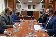 Minister Stefanović meets with U.S. Ambassador Mr. Godfrey and U.S. Defence Attaché Colonel Shea