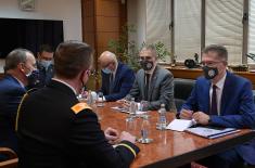 Minister Stefanović meets with U.S. Ambassador Mr. Godfrey and U.S. Defence Attaché Colonel Shea