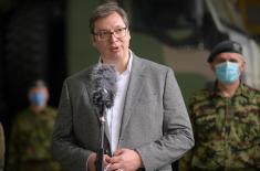 Predsednik Vučić: Nastavljamo da snažimo našu Vojsku jer je sloboda vrhovna vrednost naših ljudi, našeg naroda i naše zemlje