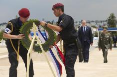 Minister Vučević lays wreath at Makedonitissa military cemetery in Cyprus