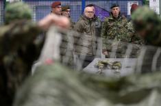 Minister Vučević visits 63rd Parachute Brigade