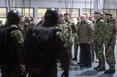 Minister Vučević visits 63rd Parachute Brigade