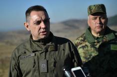 Minister Vulin and General Mojsilović at Pasuljanske Livade and Pešter at Preparations for the Exercise “Century of the Victors 1918-2018”