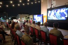 First release of videos promoting voluntary military service on the roof terrace of the Central Military Club