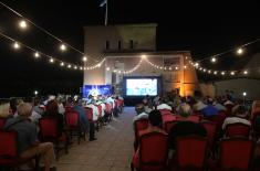 First release of videos promoting voluntary military service on the roof terrace of the Central Military Club