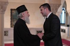 Defense Minister at Patriarch Irinej’s
