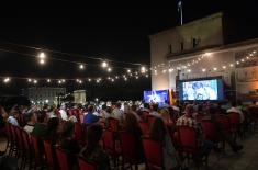 First release of videos promoting voluntary military service on the roof terrace of the Central Military Club