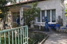 Joint engagement of CBRN teams of the Serbian Armed Forces and the Armed Forces of the Russian Federation in the disinfection of health centres in Belgrade