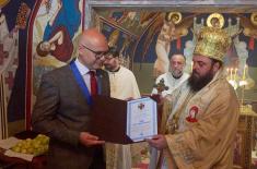 Minister Vučević awarded Order of St. Stefan Štiljanović, highest decoration of Diocese of Osijek-Polje and Baranja