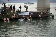 Members of the Serbian Armed Forces swam for the Holy Epiphany Cross