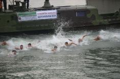 Members of the Serbian Armed Forces swam for the Holy Epiphany Cross