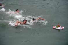 Members of the Serbian Armed Forces swam for the Holy Epiphany Cross