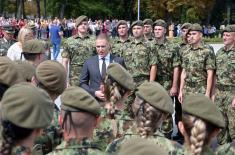 Minister Stefanović at promotion ceremony for 75 new reserve officers