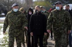  Stefanović with members of 250th Brigade on equipment and salary increase