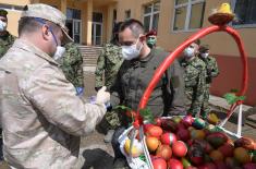 Minister Vulin with the members of the Armed Forces of the Russian Federation on Easter Monday