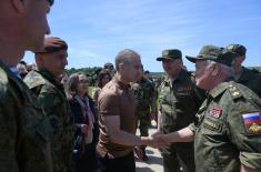 Minister Stefanović attends exercise conducted by members of 72nd Special Operations Brigade and 2nd Spetsnaz Brigade at Orešac