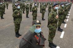 Taking the oath of enlistment in the barracks in Valjevo, Sombor and Leskovac