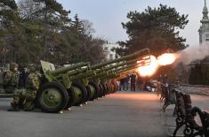 Fire Salute on Kalemegdan on the occasion of the Statehood Day