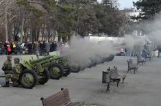 Fire Salute on Kalemegdan on the occasion of the Statehood Day