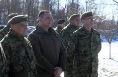 Minister Vulin with Members of the Serbian Armed Forces in the Base Trmka on Christmas