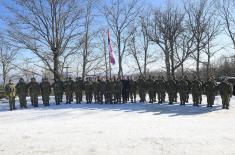 Minister Vulin with Members of the Serbian Armed Forces in the Base Trmka on Christmas