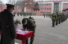 Taking the oath of enlistment in the barracks in Valjevo, Sombor and Leskovac