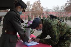 Taking the oath of enlistment in the barracks in Valjevo, Sombor and Leskovac