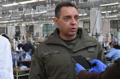 Minister Vulin in Vranje: “Jumco” produces 20,000 protective masks daily