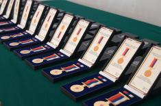 Memorial medals were presented in the Guard Club to the family members of warriors fallen in NATO aggression from the territory of Montenegro