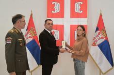 Memorial medals were presented in the Guard Club to the family members of warriors fallen in NATO aggression from the territory of Montenegro