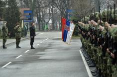 The Minister of Defence in the Barracks “Car Lazar” in Kruševac