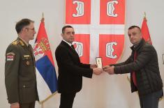 Memorial medals were presented in the Guard Club to the family members of warriors fallen in NATO aggression from the territory of Montenegro