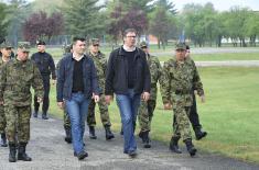 The Prime Minister with members of the 250th Missile Brigade on Easter 