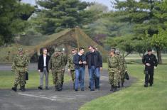 The Prime Minister with members of the 250th Missile Brigade on Easter 