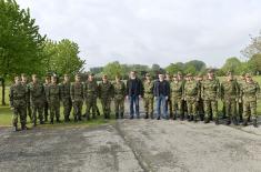 The Prime Minister with members of the 250th Missile Brigade on Easter 